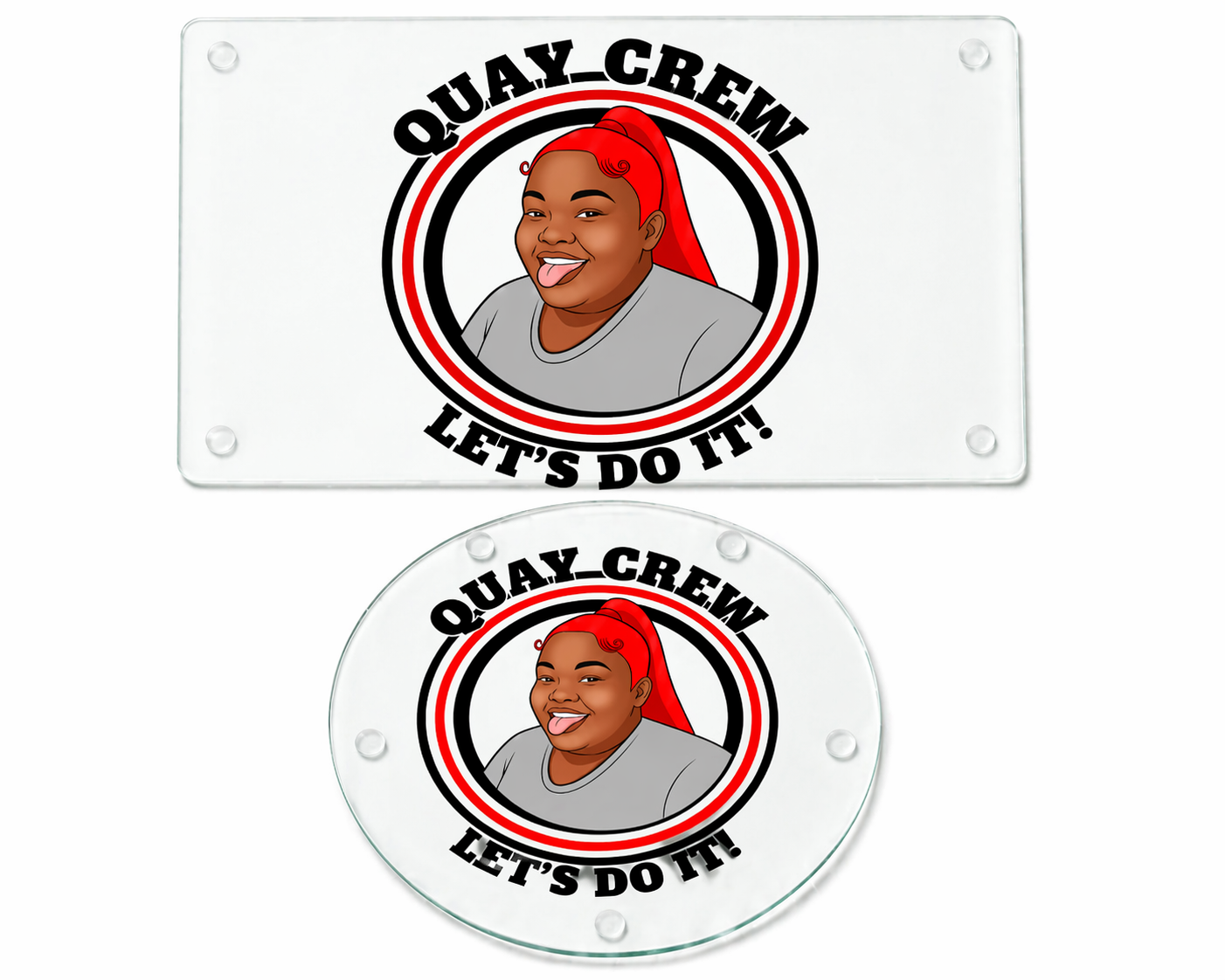 Quay Crew “Let’s Do It” Glass Cutting Board