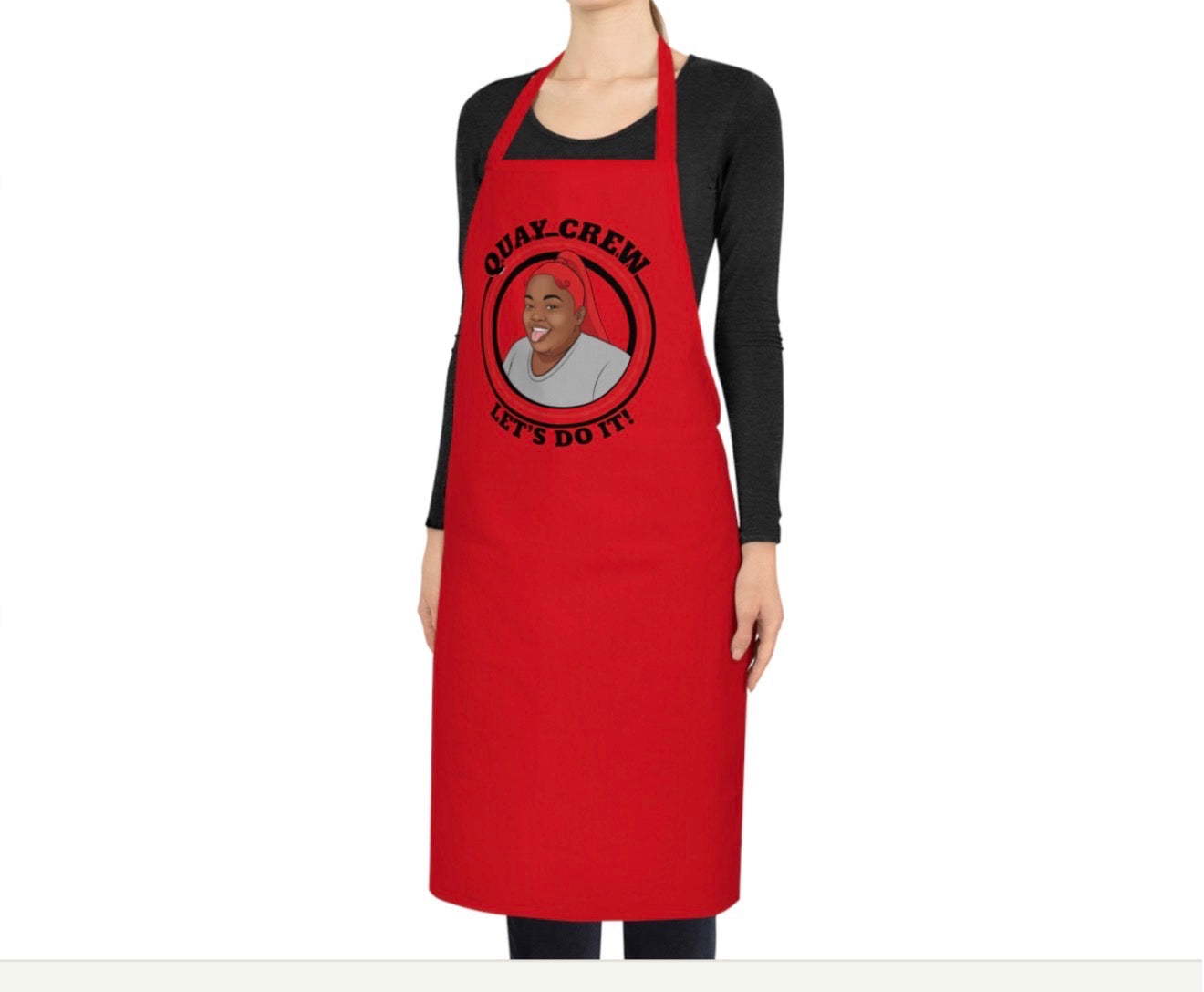 Quay-Crew Apron – Adjustable Cooking Apron with Pockets | “Let’s Do It” Kitchen Wear
